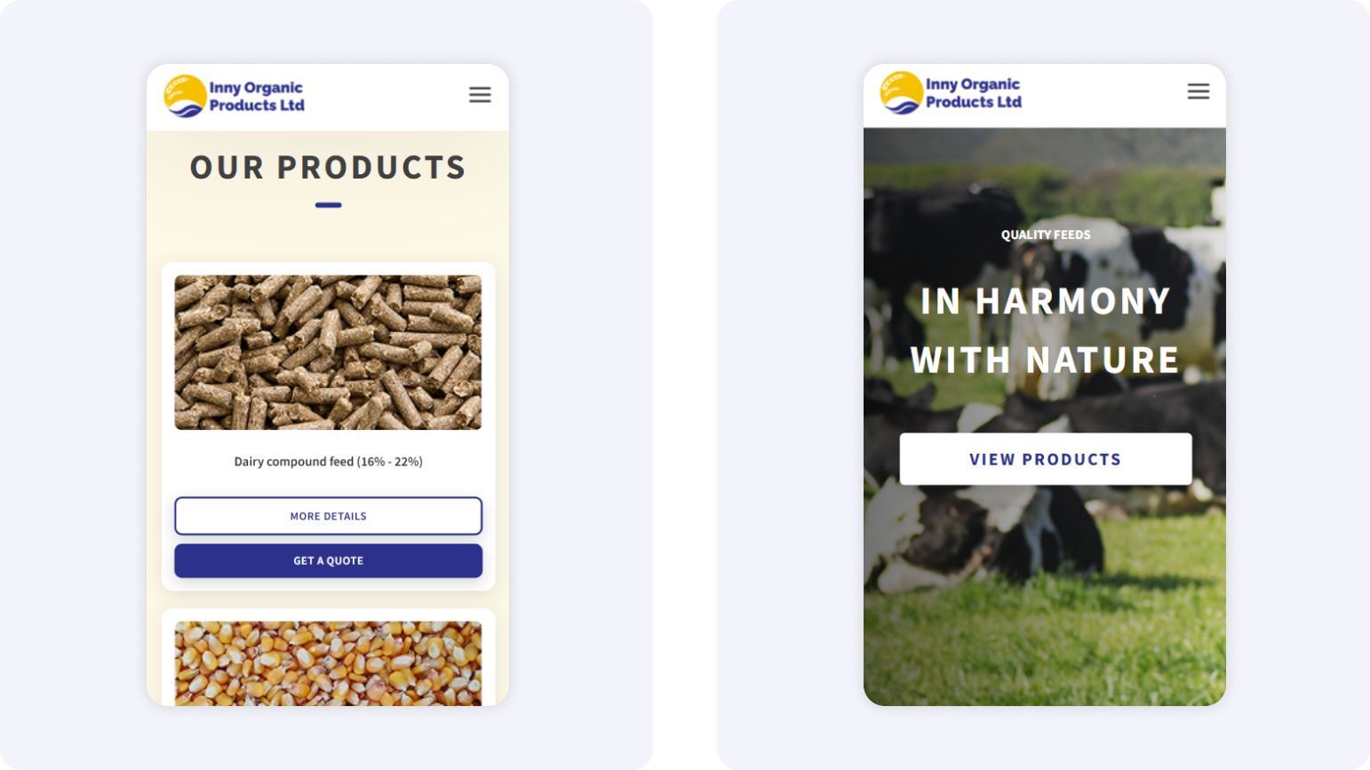Inny Organic Products - Products Section